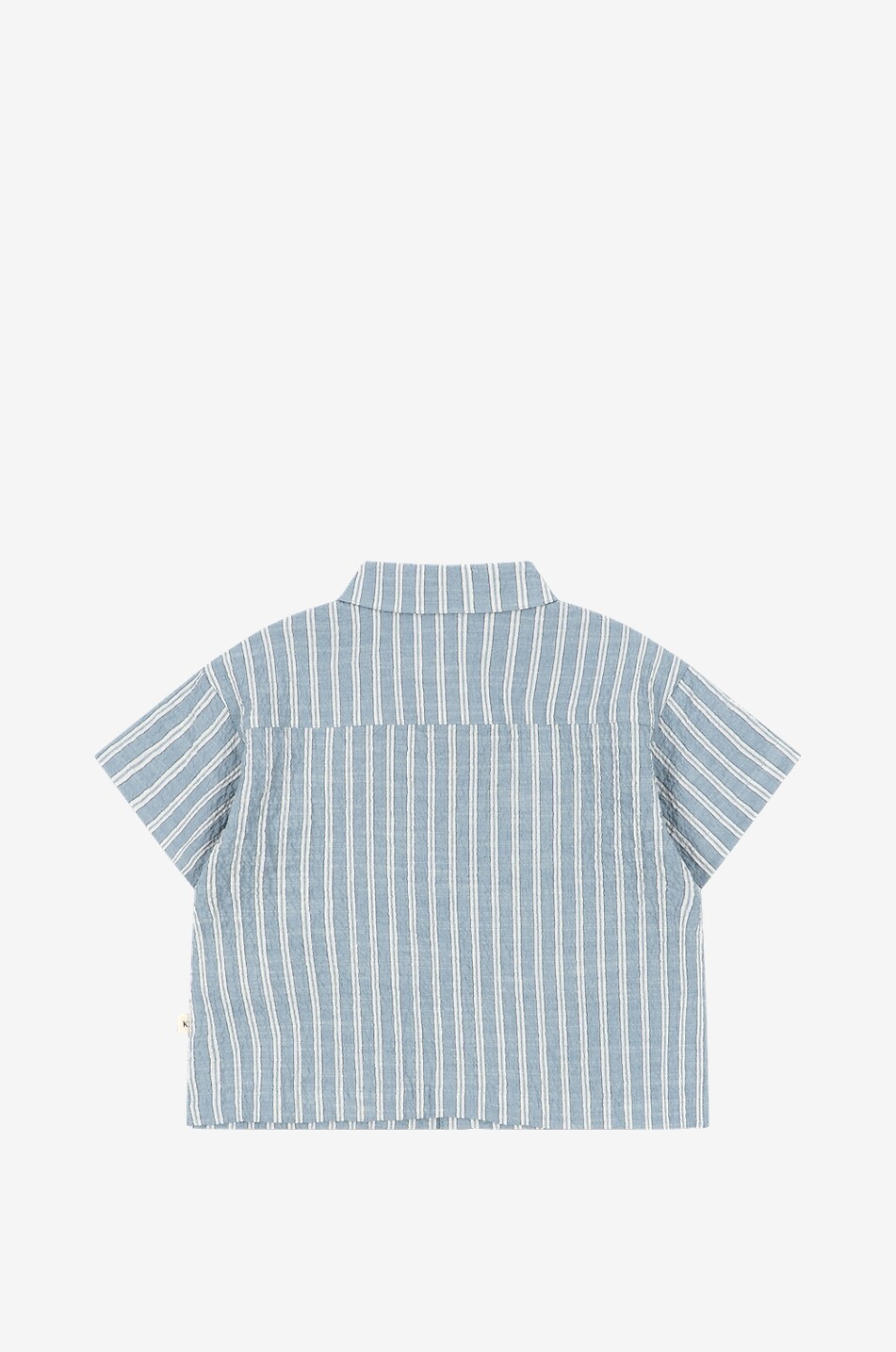 KONGES SLØJD Chemise en seersucker rayé brodé garçon Elliot Garçon BLEU 2