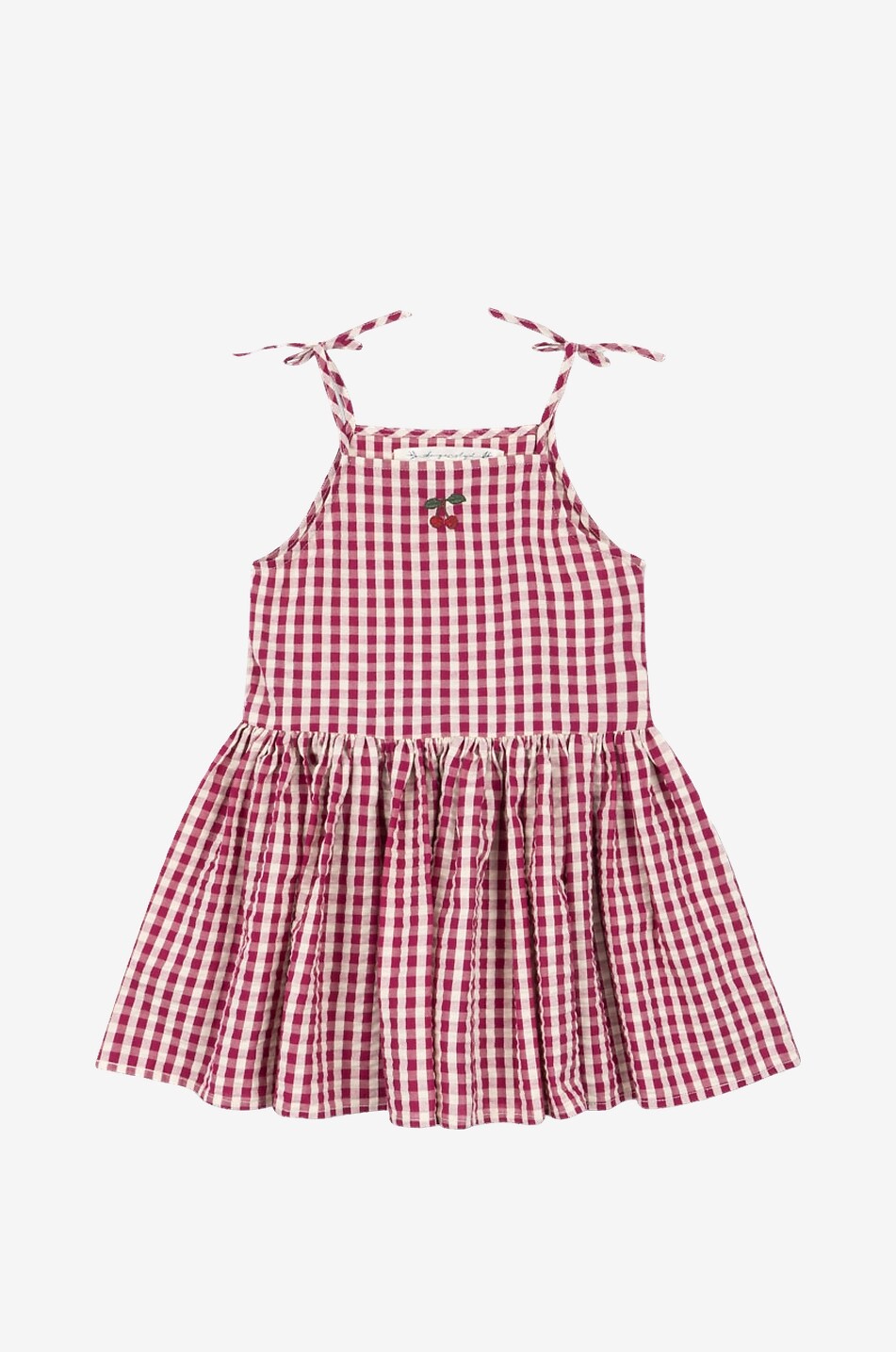 Isotta girl's checked organic cotton short dress