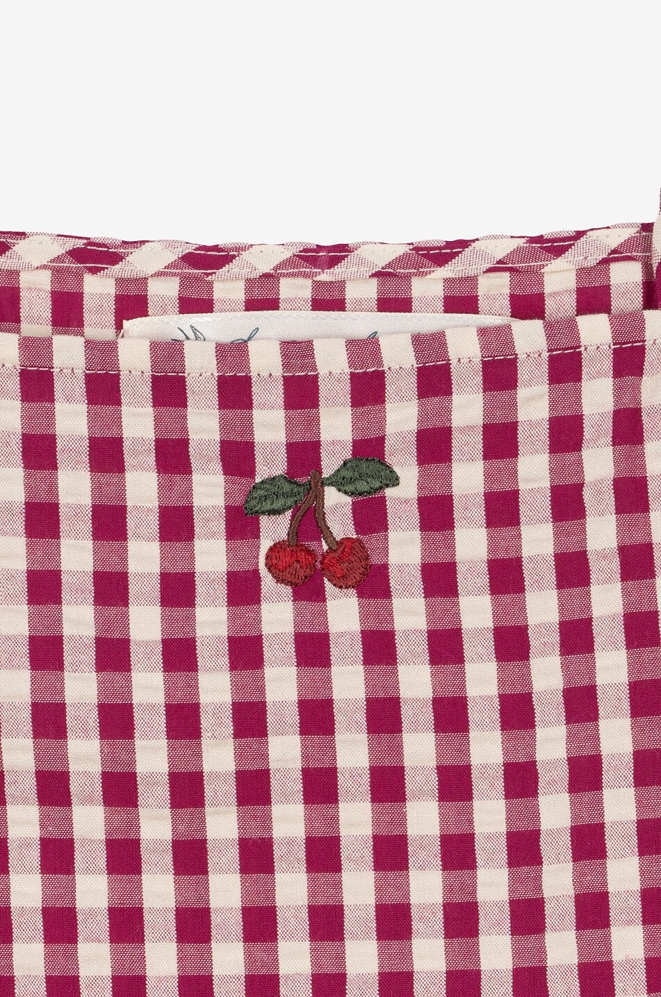 KONGES SLØJD Isotta girl's checked organic cotton short dress Girl DARK PINK 4
