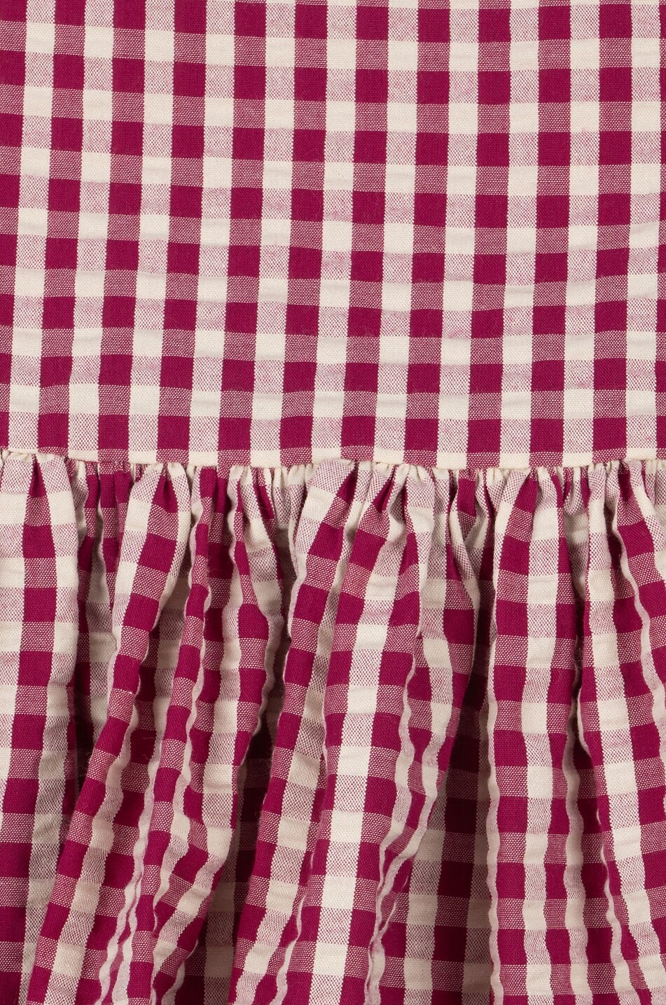 KONGES SLØJD Isotta girl's checked organic cotton short dress Girl DARK PINK 5