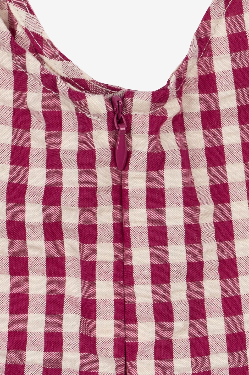 KONGES SLØJD Isotta girl's checked organic cotton short dress Girl DARK PINK 6