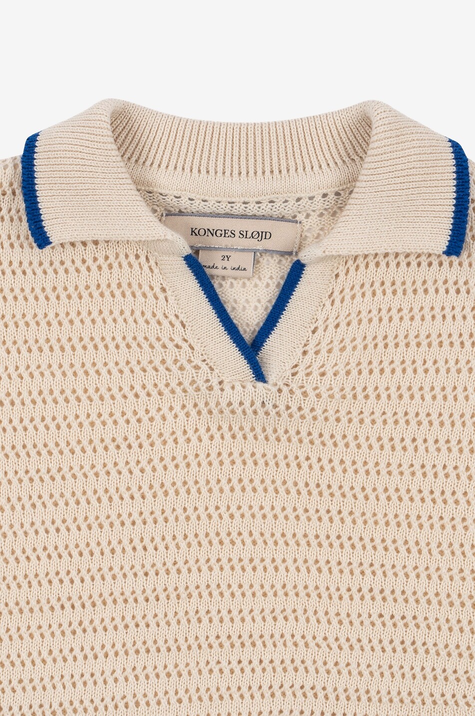 KONGES SLØJD Ivy boy's polo in organic cotton knit Boy Light beige 4