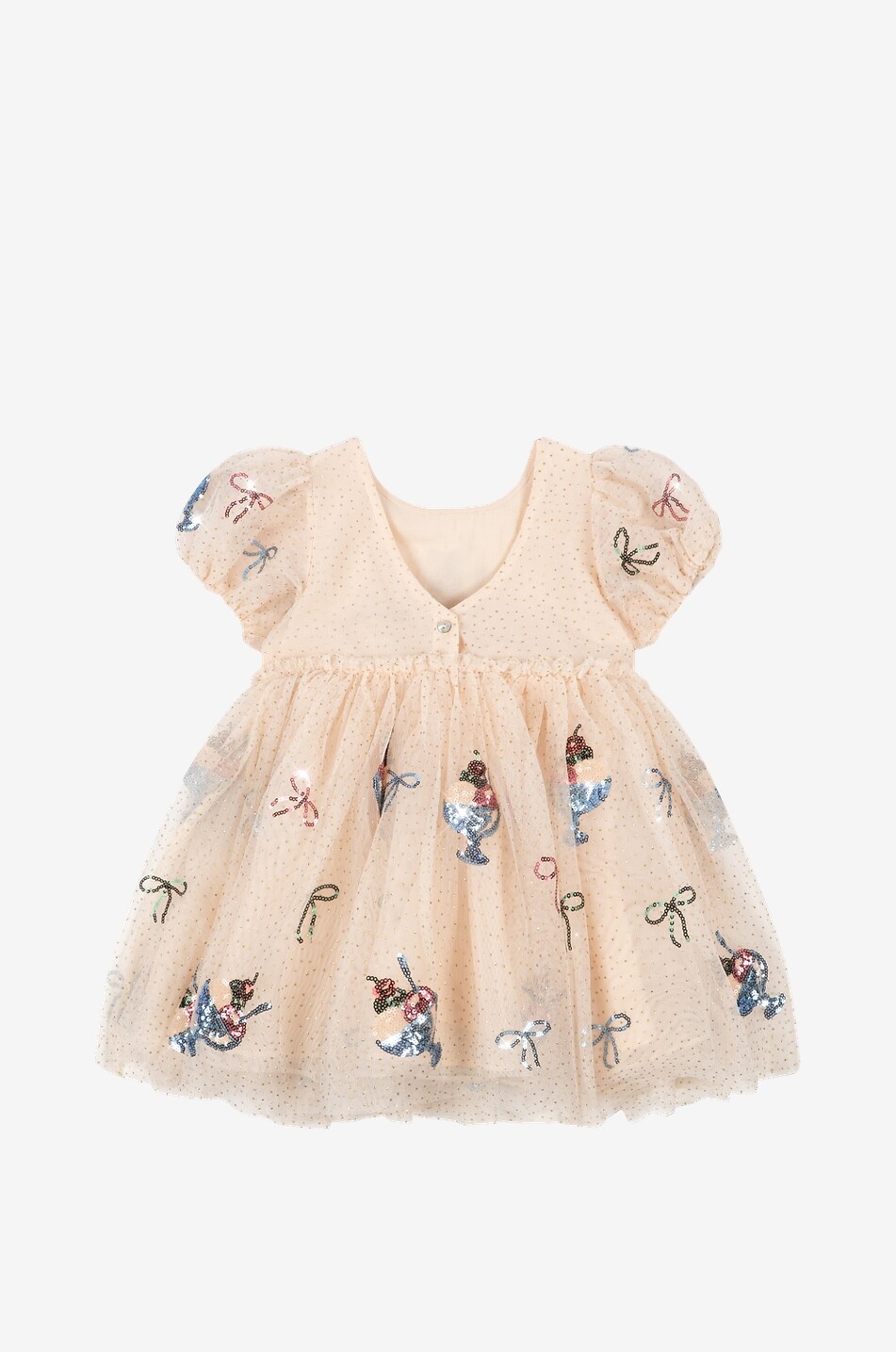 KONGES SLØJD Yvonne girl's sequin-embellished tulle dress Girl BEIGE 2
