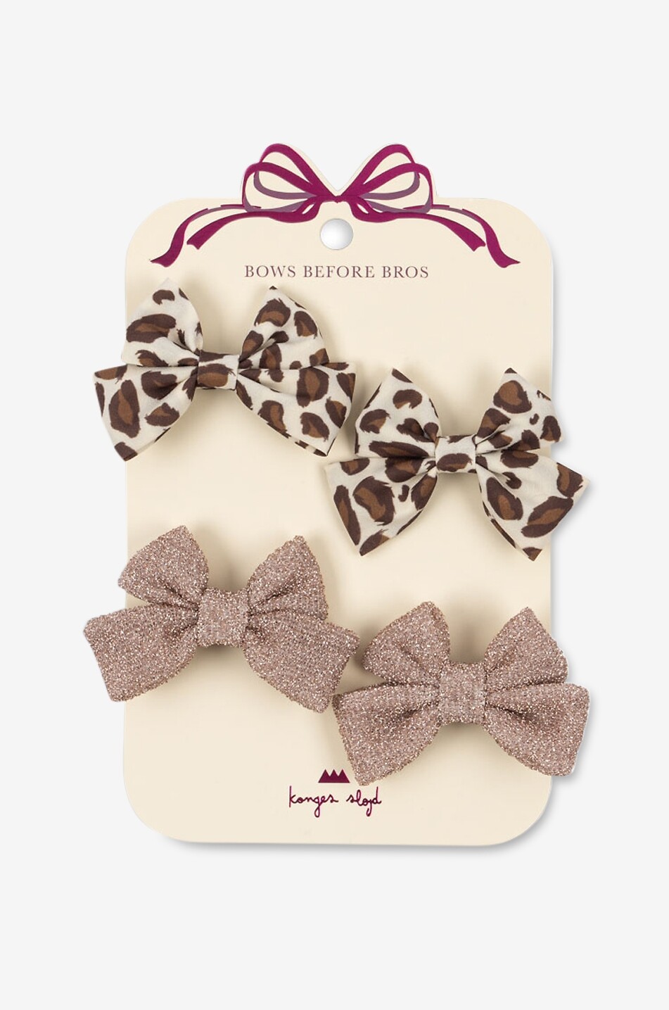 Girl's animal print bow hair clip set of 4