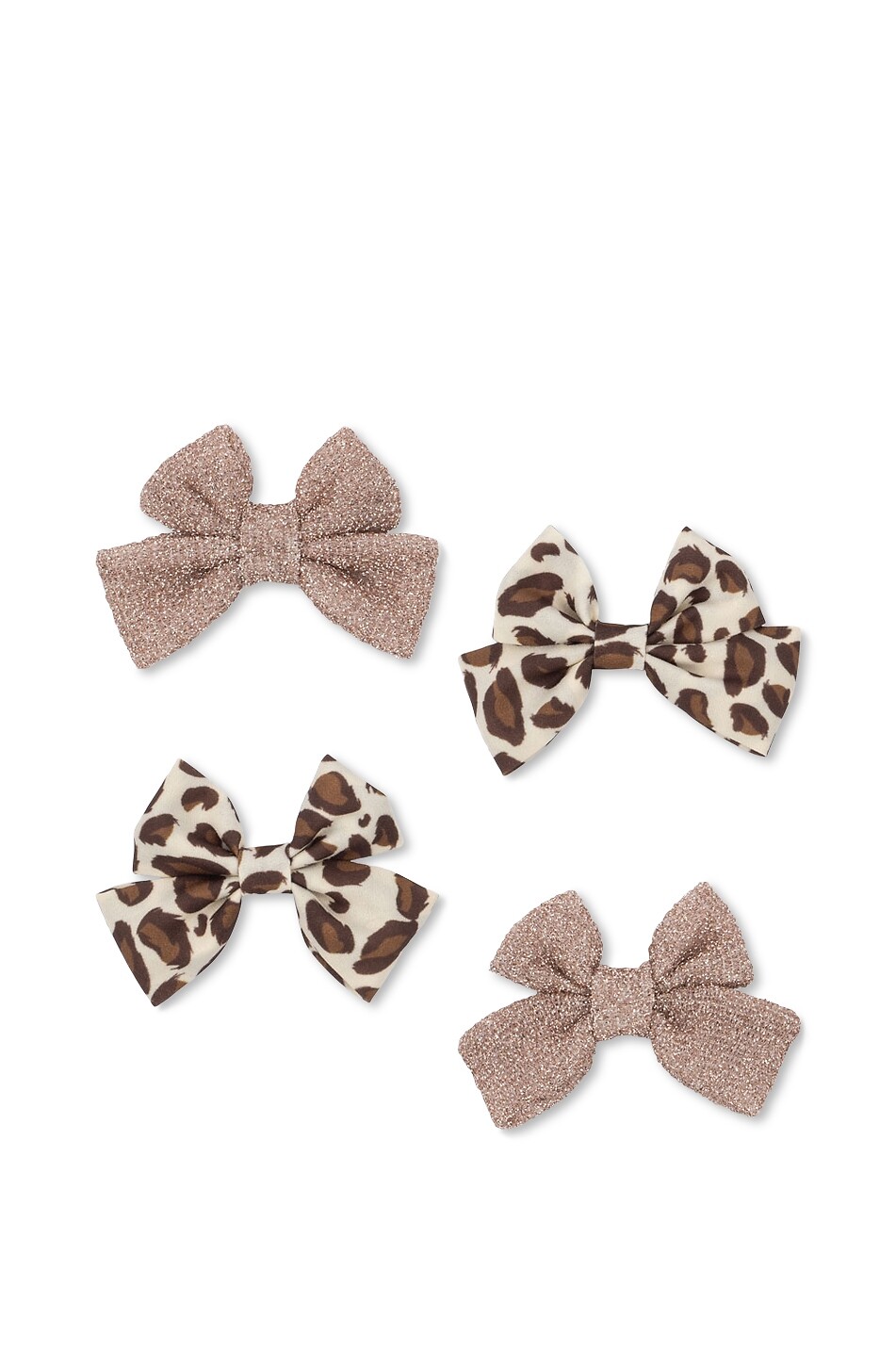 KONGES SLØJD Girl's animal print bow hair clip set of 4 Girl MULTI COLOURED 2