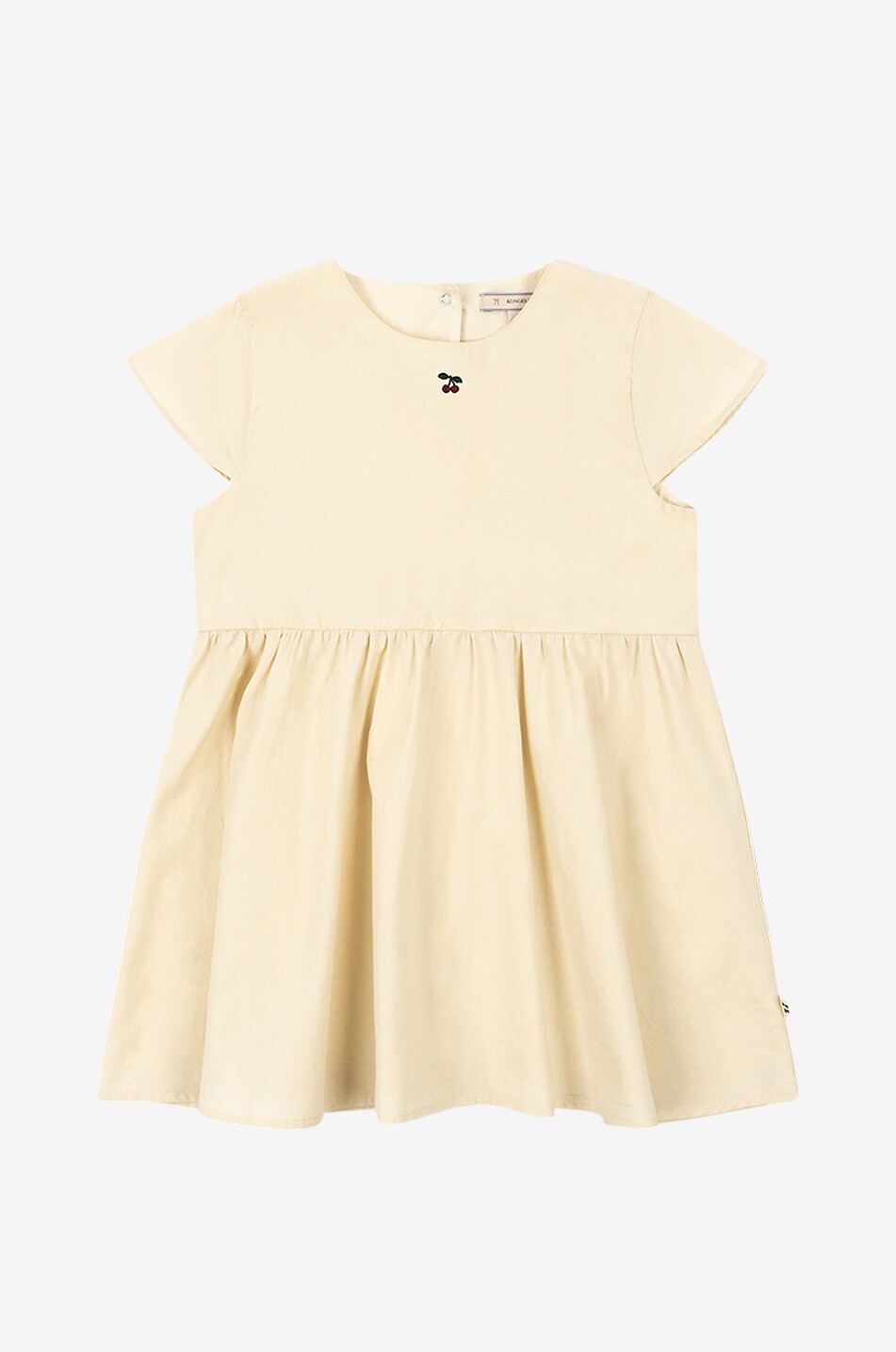 KONGES SLØJD Robe courte brodée en coton bio fille Hearly Fille JAUNE CLAIR 1