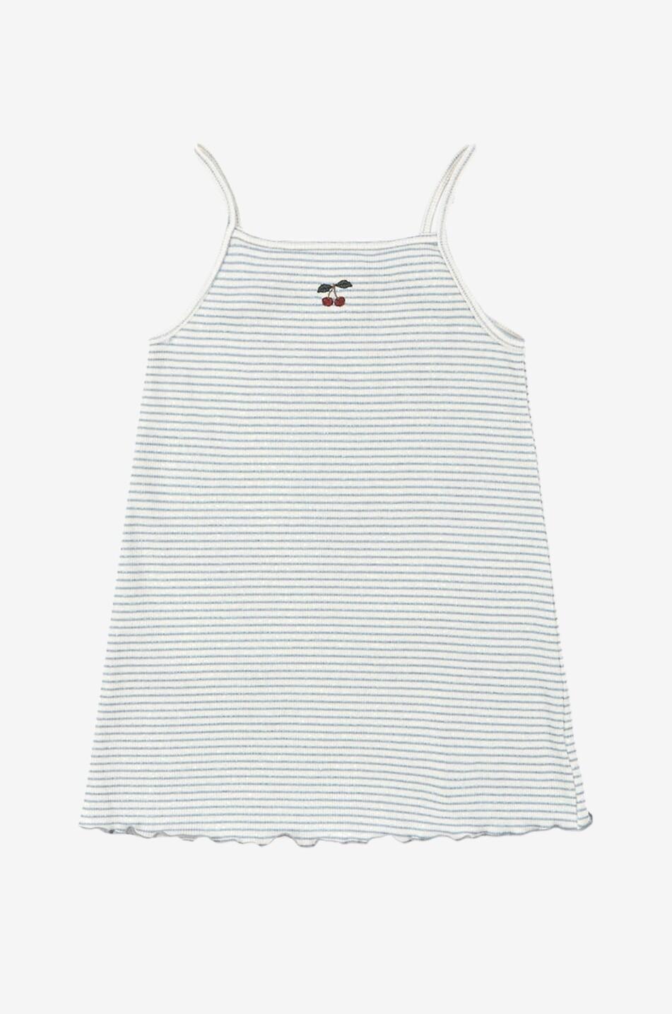 Roli embroidered striped jersey strap dress
