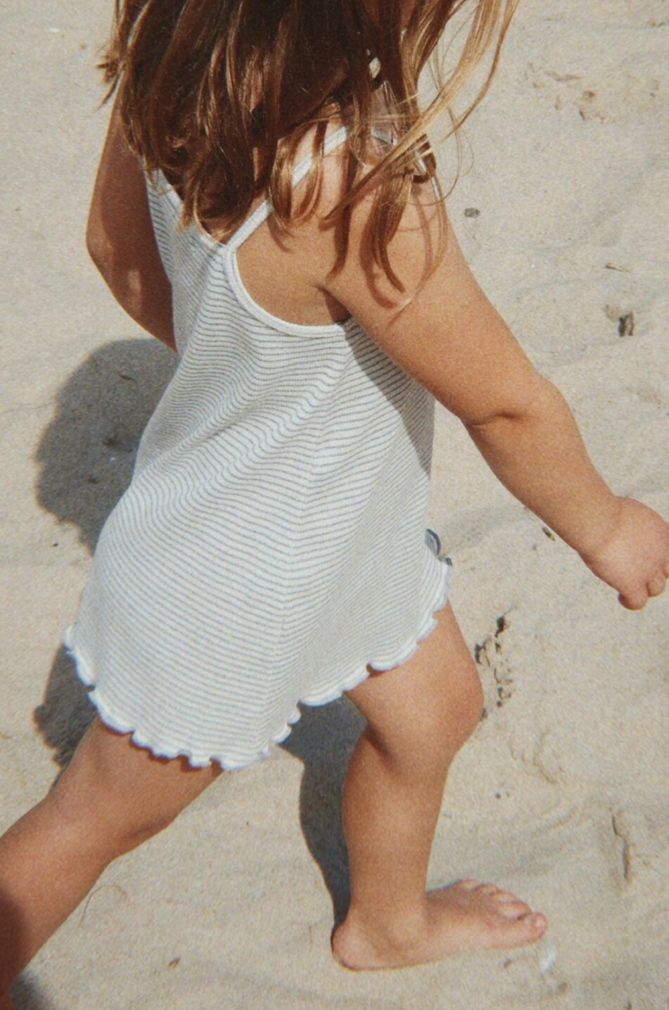 KONGES SLØJD Roli embroidered striped jersey strap dress Girl LIGHT BLUE 3