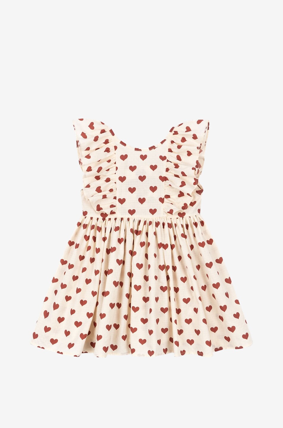Robe à volants en coton bio imprimé cœur fille Cianna