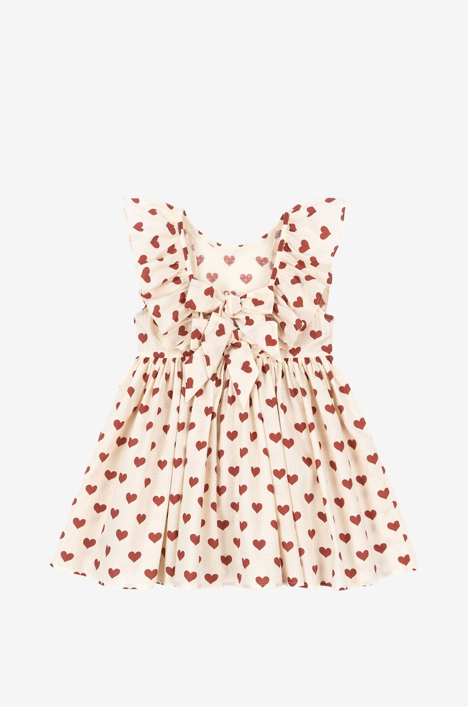KONGES SLØJD Robe à volants en coton bio imprimé cœur fille Cianna Fille BEIGE 2