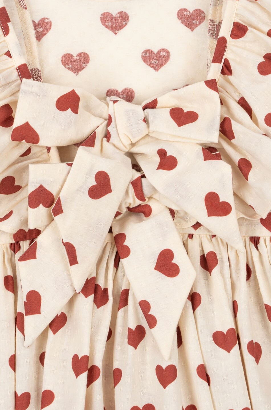 KONGES SLØJD Robe à volants en coton bio imprimé cœur fille Cianna Fille BEIGE 4