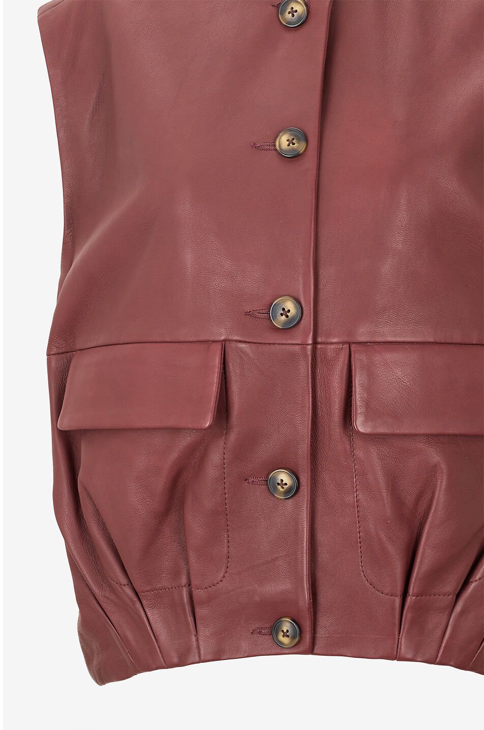 BONGENIE Ärmellose Weste aus Lammfell Daniela Damen DUNKELROT 3