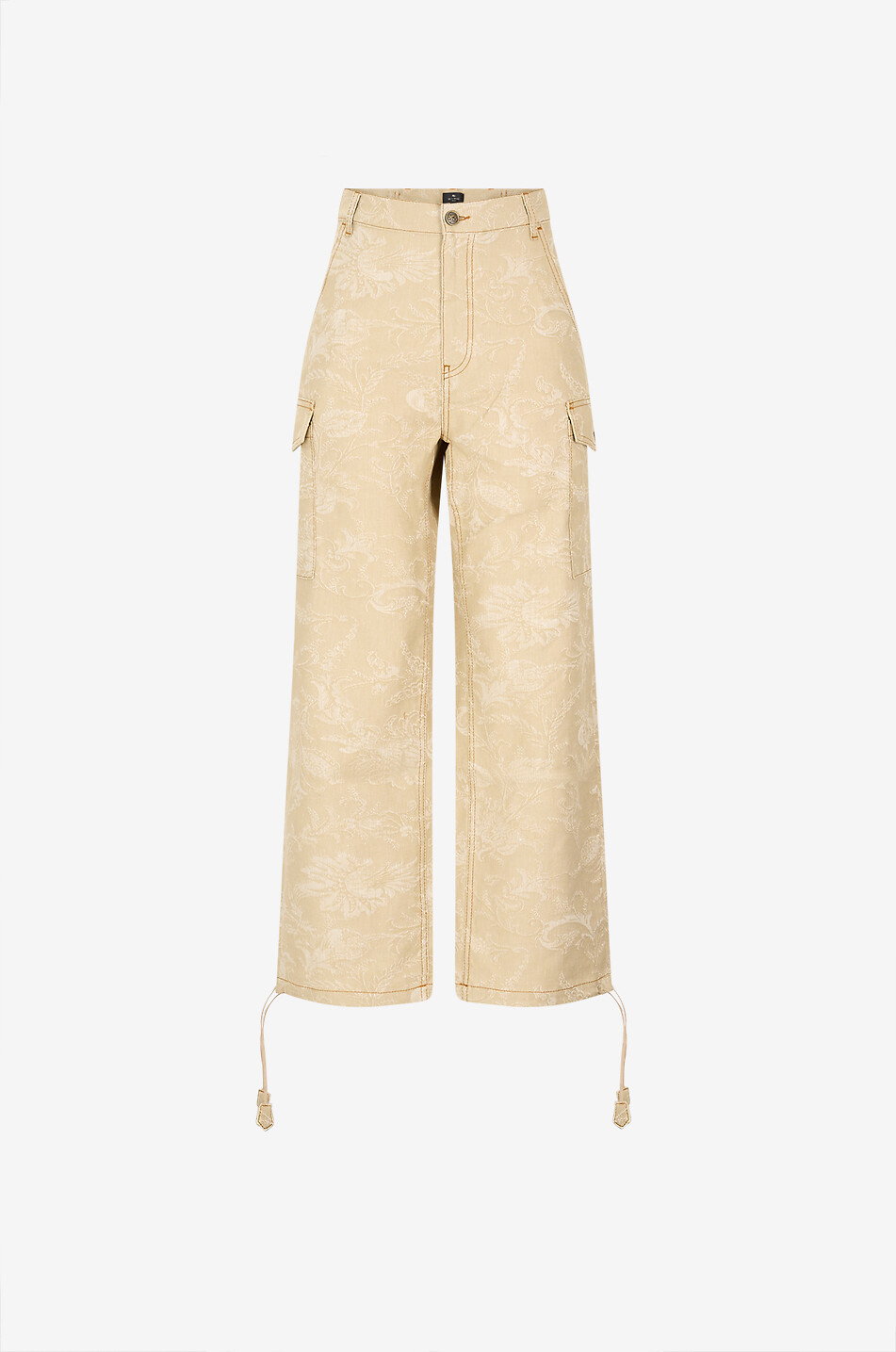 ETRO Gerade Cargohose aus Baumwolle und Leinen Damen BEIGE 1