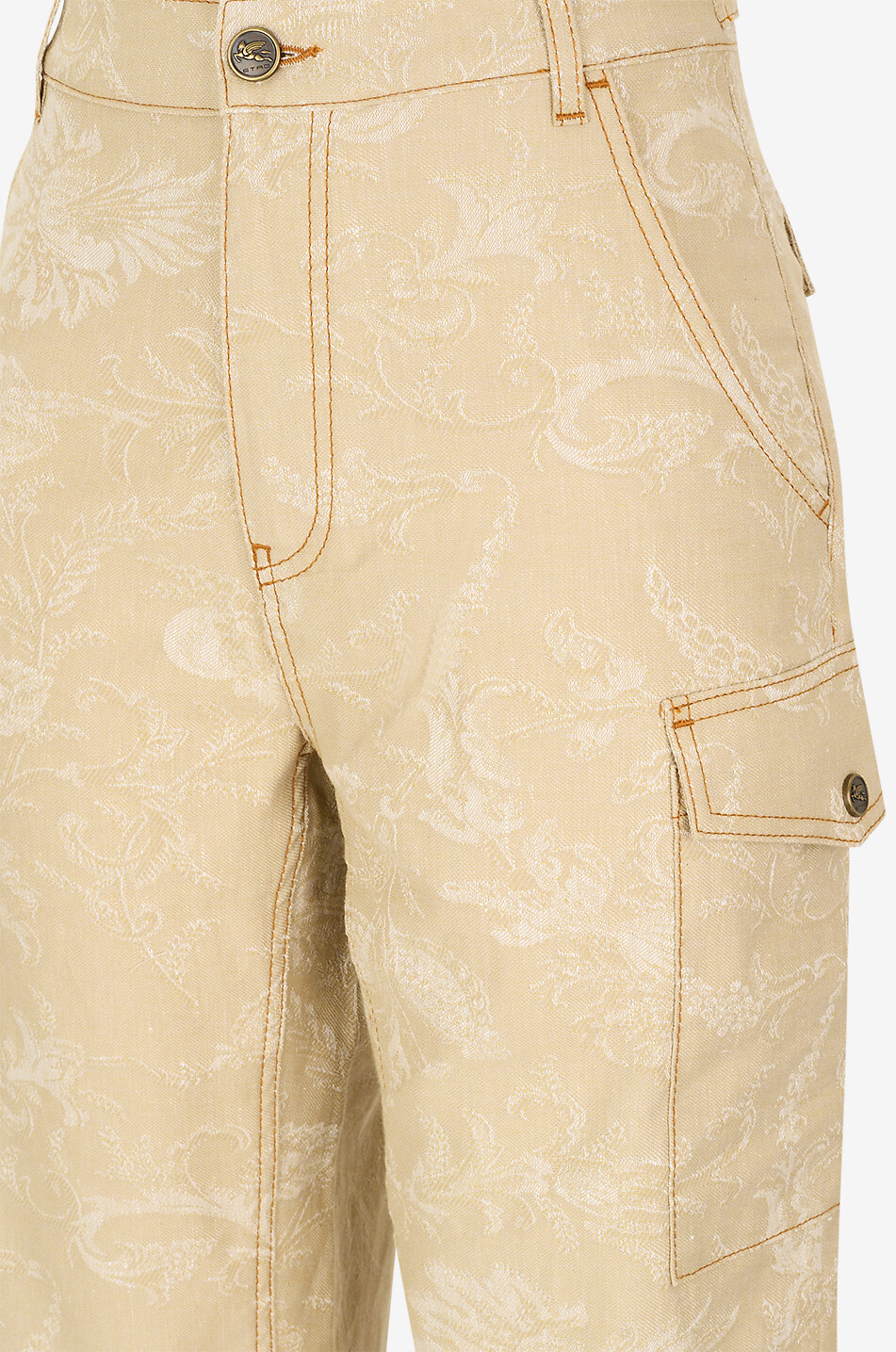 ETRO Gerade Cargohose aus Baumwolle und Leinen Damen BEIGE 3