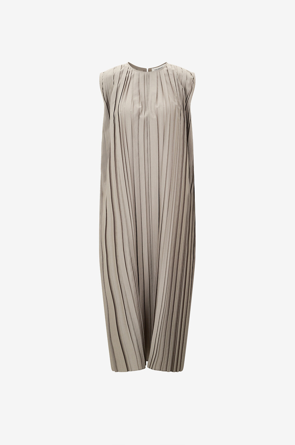 LIS LAREIDA Ausgestelltes Midi-Kleid mit Rundhalsausschnitt aus Crêpe Donatella Damen HELLES KHAKI 1
