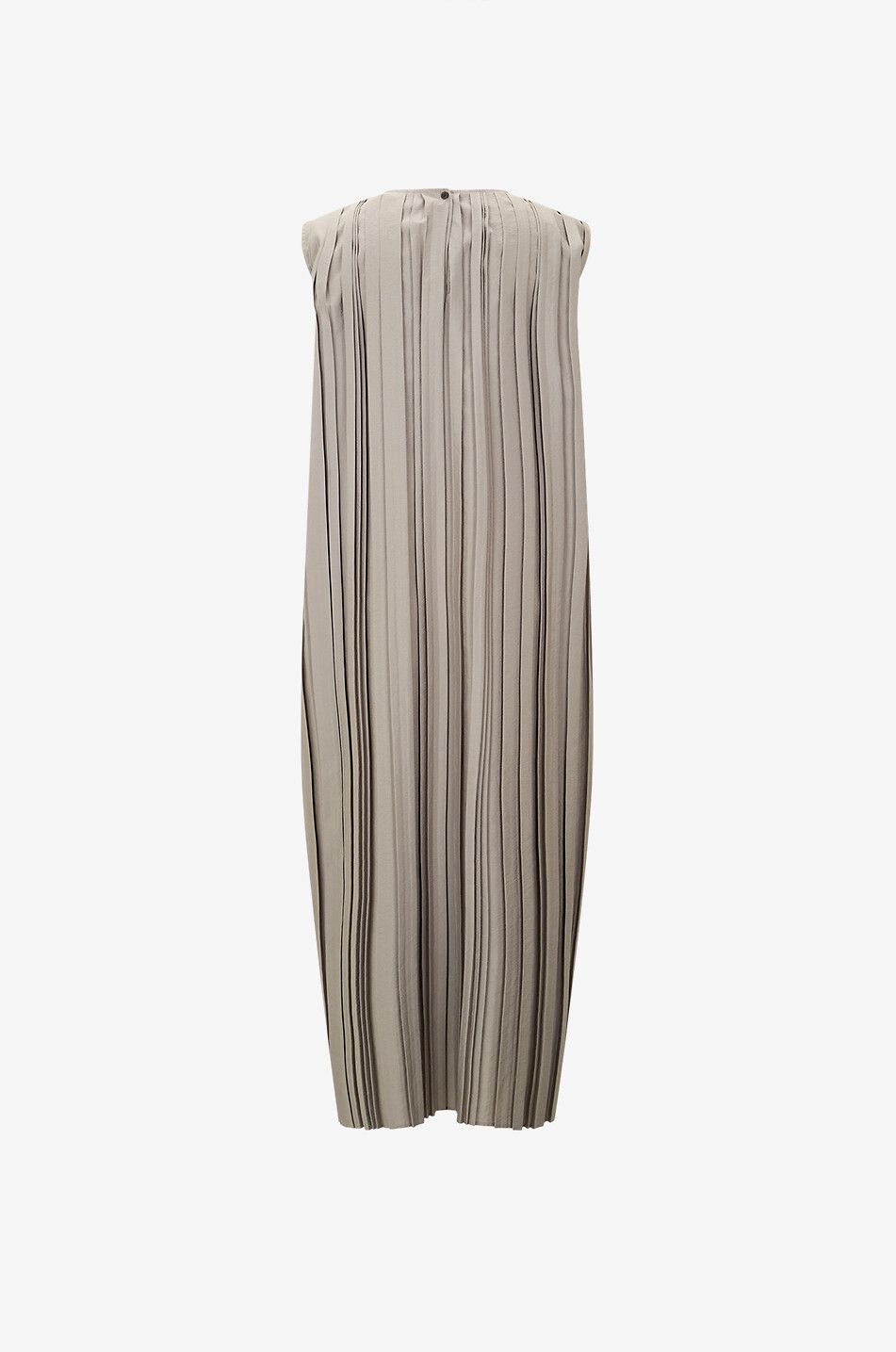 LIS LAREIDA Ausgestelltes Midi-Kleid mit Rundhalsausschnitt aus Crêpe Donatella Damen HELLES KHAKI 2