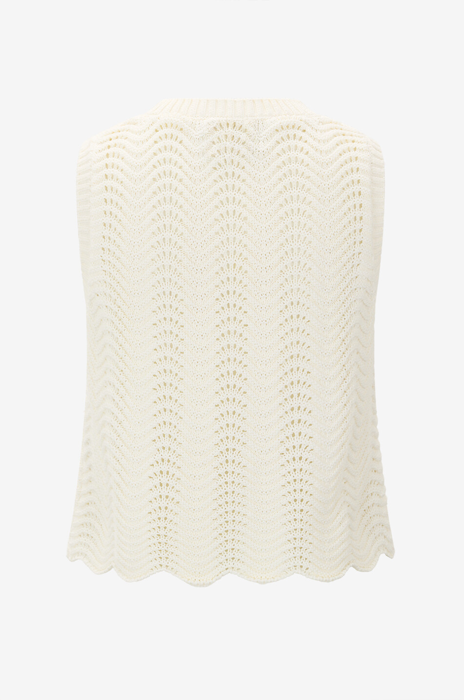 LOULOU DE SAISON Top sans manches en coton au crochet Vittoria Femme BLANC CASSE 2