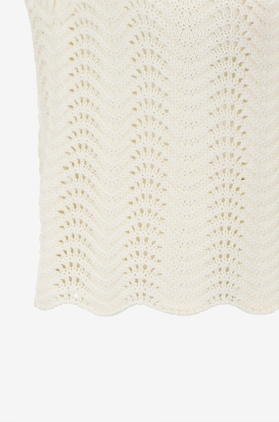 LOULOU DE SAISON Top sans manches en coton au crochet Vittoria Femme BLANC CASSE 3