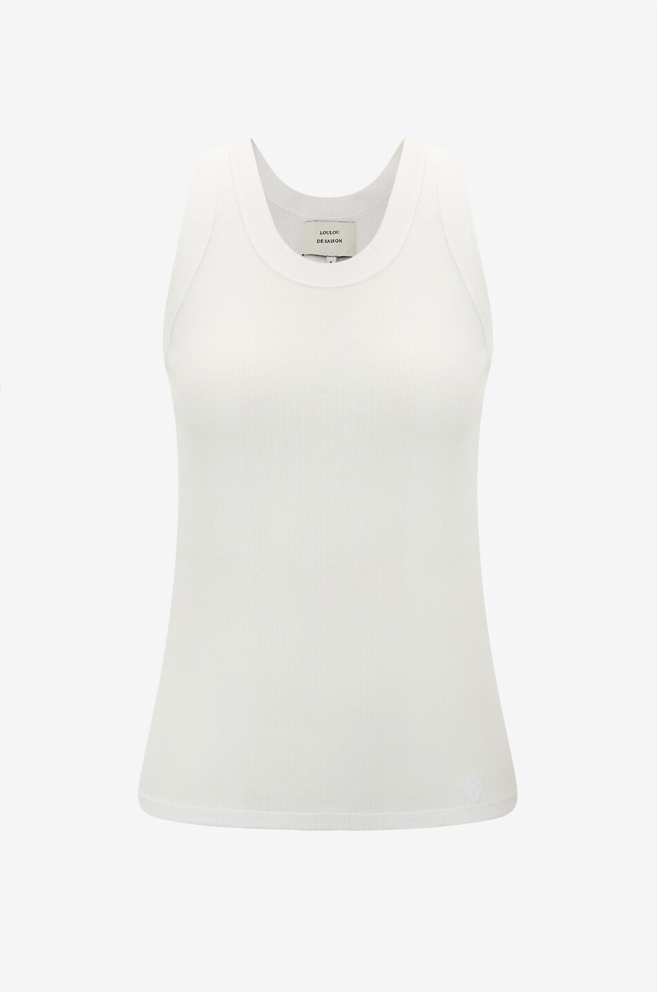 LOULOU DE SAISON Top sans manches en coton côtelé Limba Femme BLANC 1