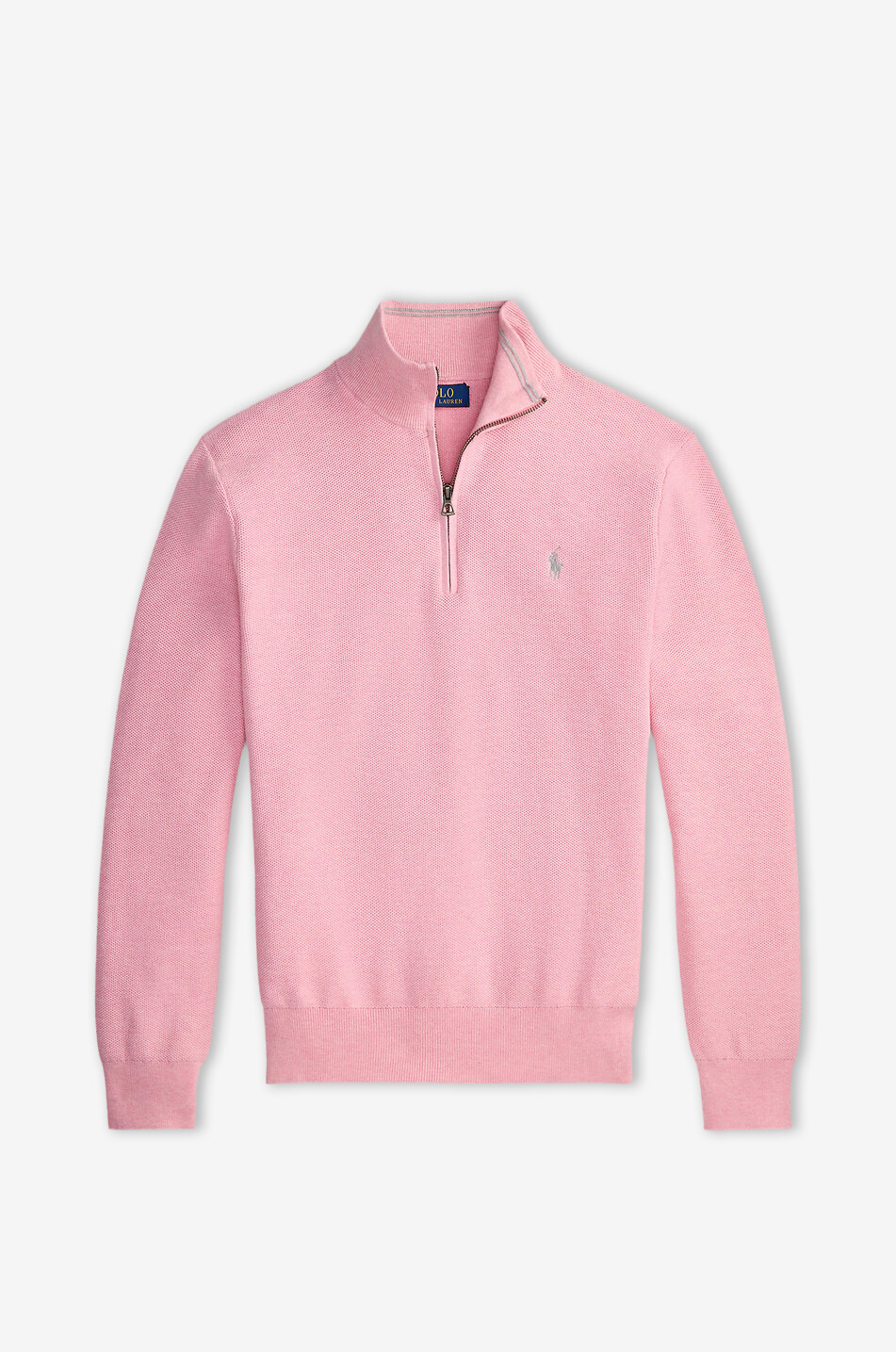 POLO RALPH LAUREN Pony piqué knit half-zip stand-up collar jumper Men PINK 1