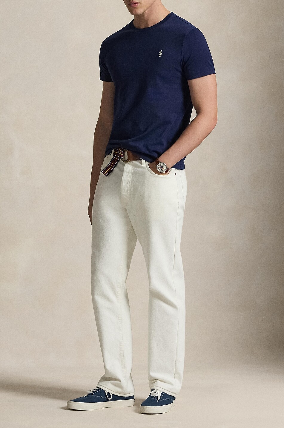 POLO RALPH LAUREN Custom Slim Fit Pony short-sleeved jersey crewneck T-shirt Men DARK BLUE 2
