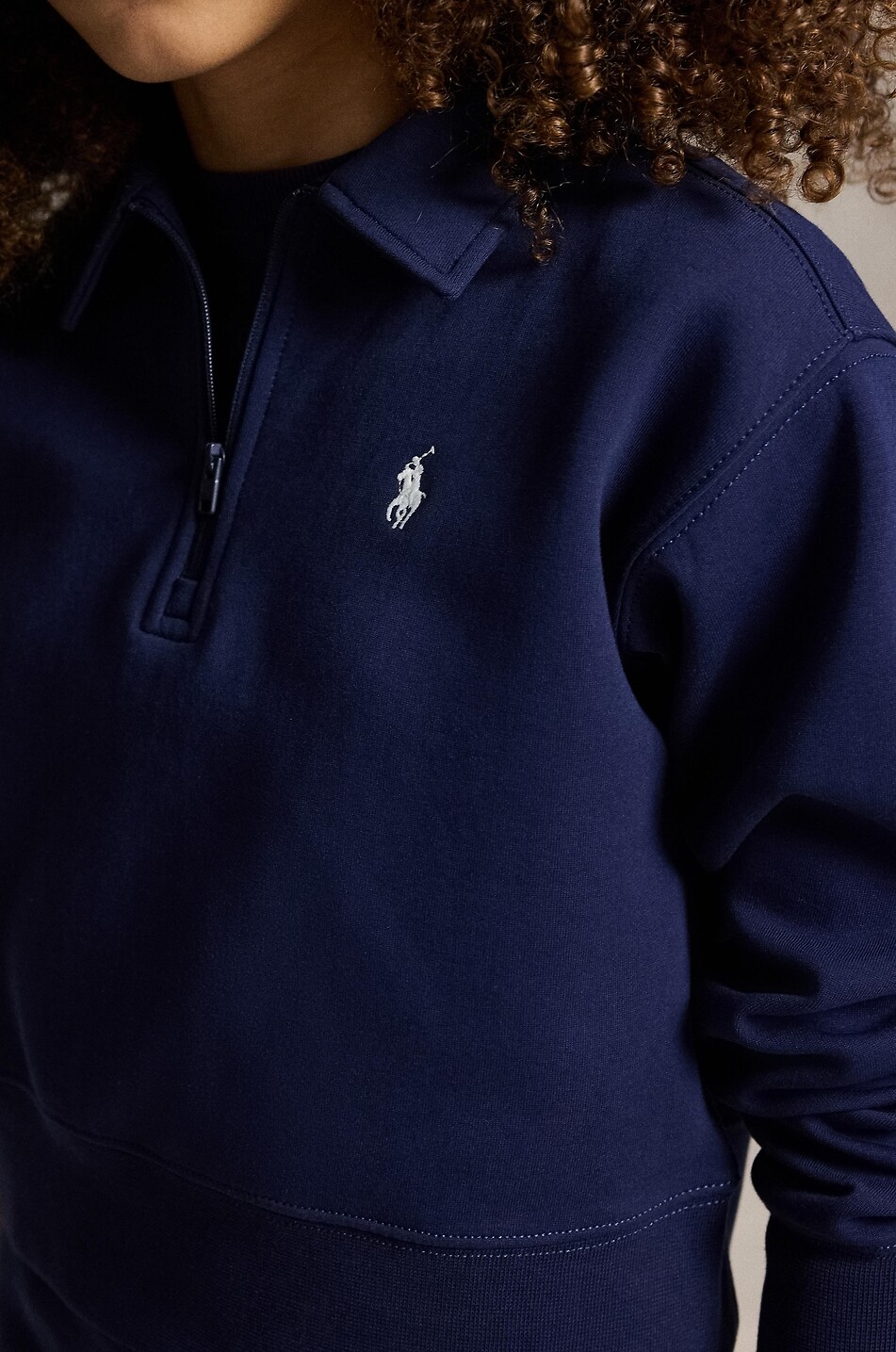 POLO RALPH LAUREN Girl's cotton blend polo neck sweatshirt Girl DARK BLUE 4