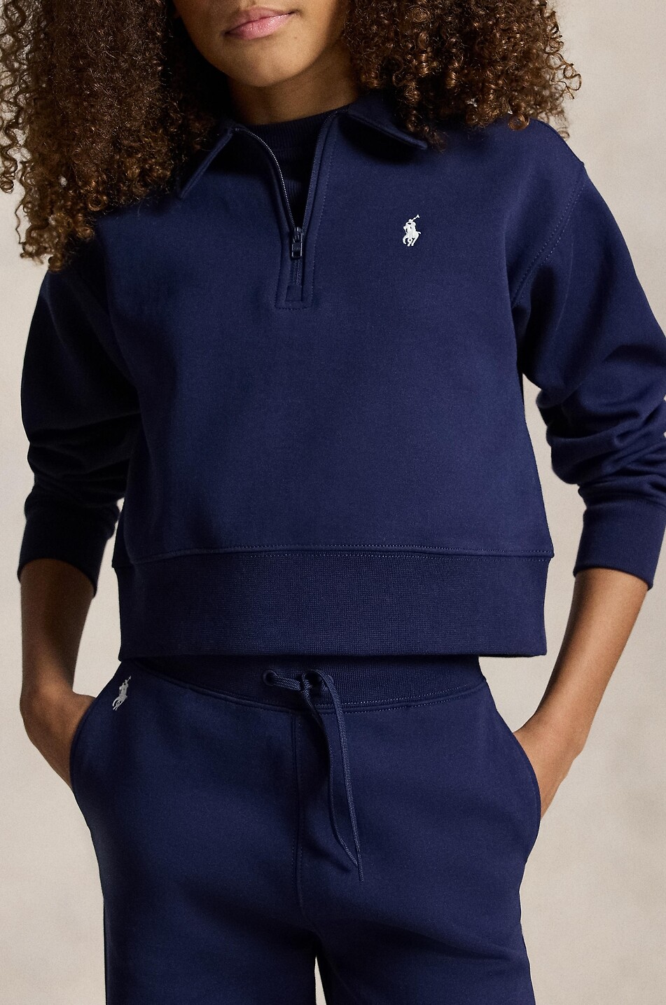 POLO RALPH LAUREN Girl's cotton blend polo neck sweatshirt Girl DARK BLUE 5