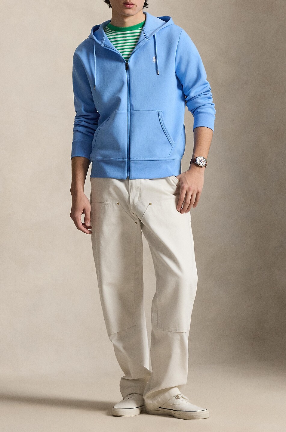 POLO RALPH LAUREN Double-Knit Pony hooded full-zip sweatshirt Men BLUE 2