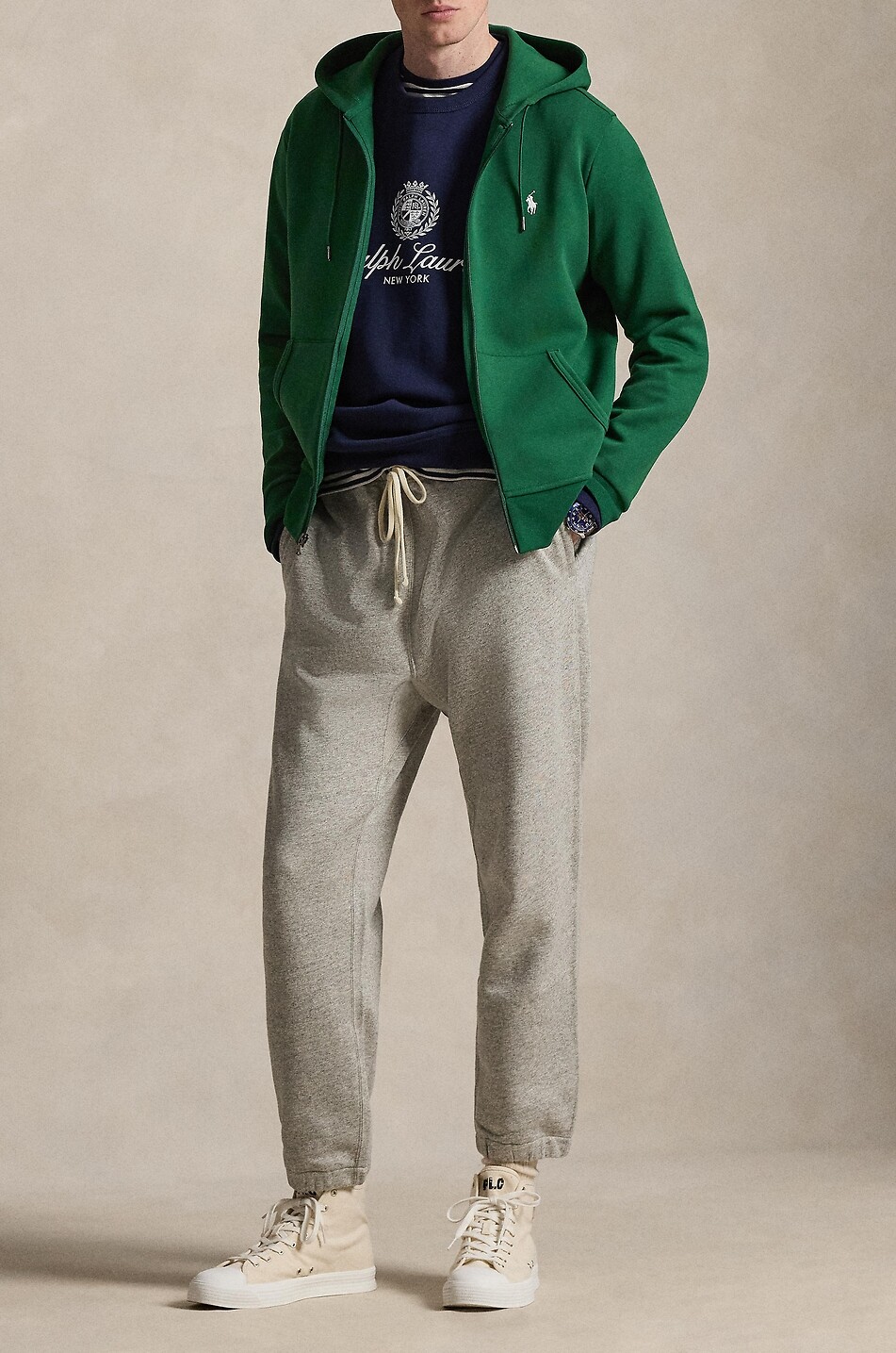 POLO RALPH LAUREN Double-Knit Pony hooded full-zip sweatshirt Men DARK GREEN 2