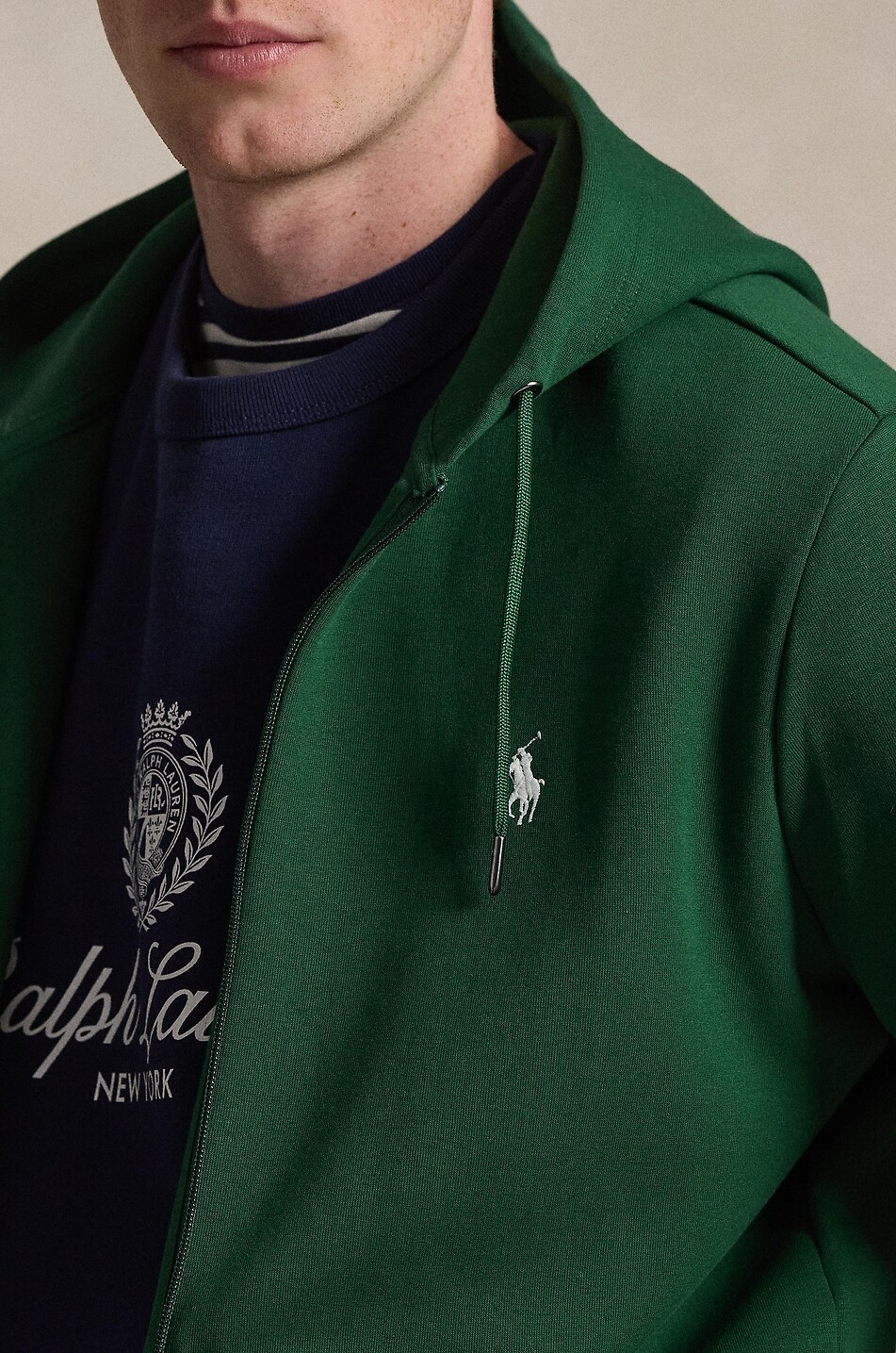 POLO RALPH LAUREN Double-Knit Pony hooded full-zip sweatshirt Men DARK GREEN 4