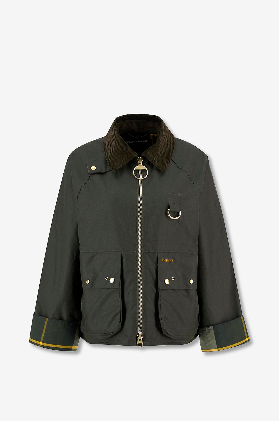 BARBOUR Kearton waxed cotton A-line lightweight jacket Women DARK GREEN 1