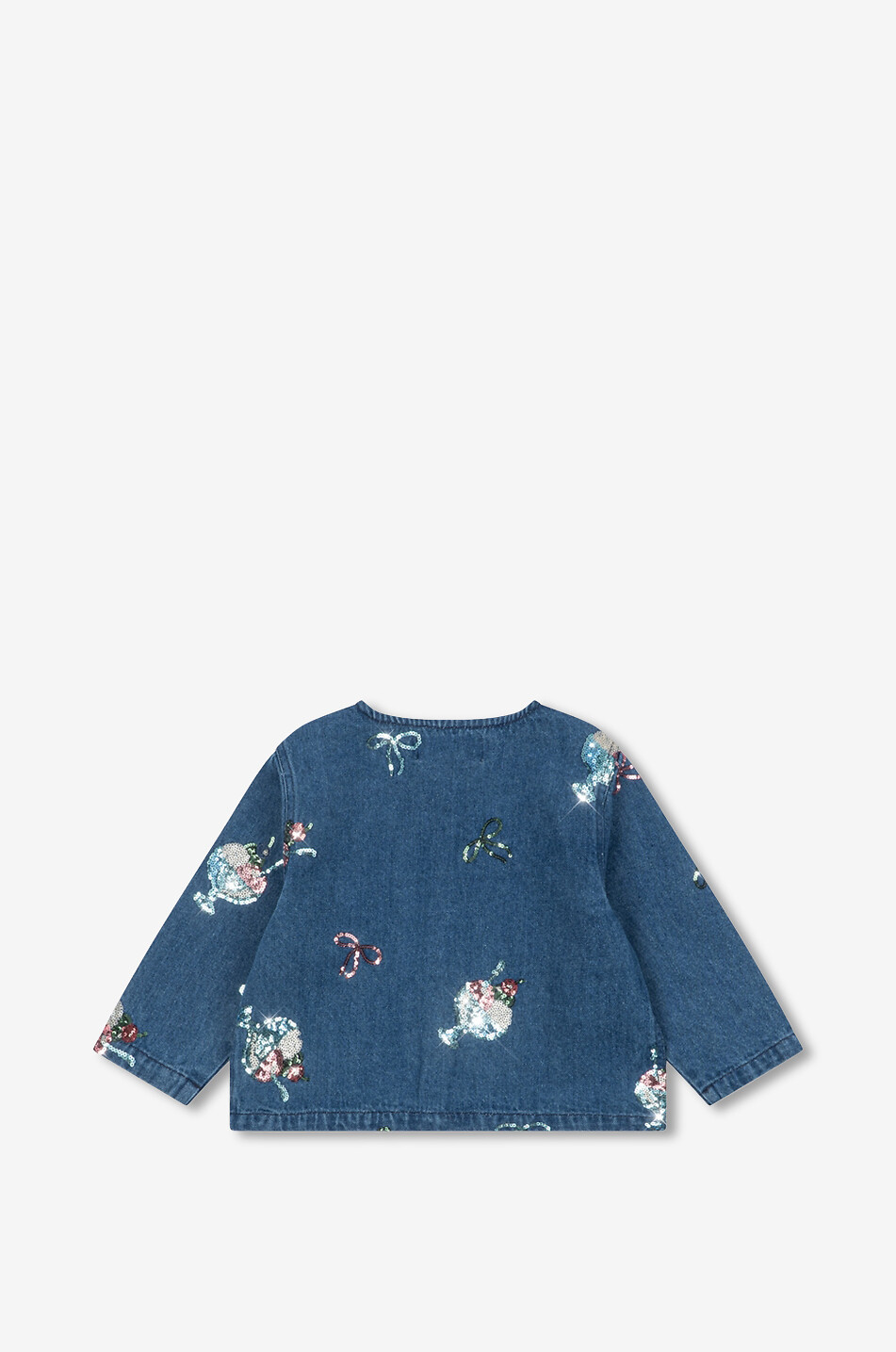 KONGES SLØJD Kurze Jeansjacke mit Pailletten für Mädchen Magot Mädchen BLAU 2