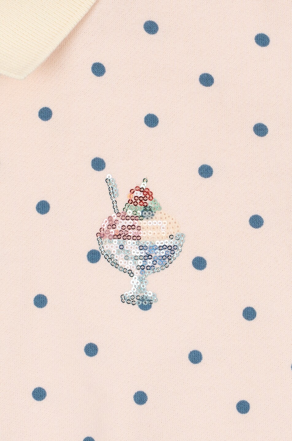 KONGES SLØJD Spotty girl's polka dot cotton polo with sequins Girl LIGHT PINK 6