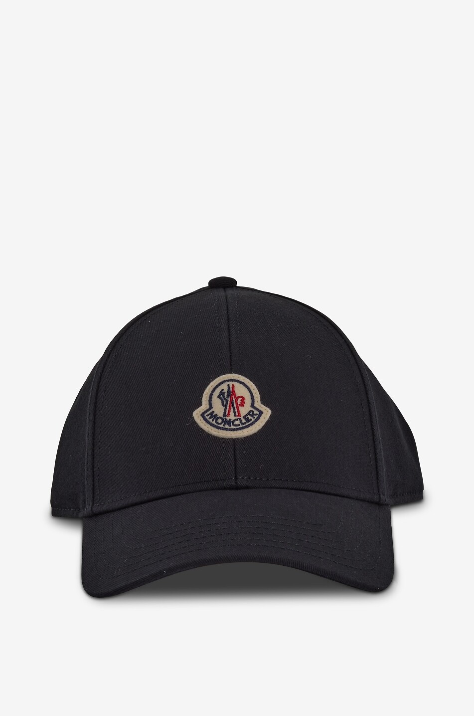 MONCLER キャップ Cursive logo embroidered twill baseball cap - MONCLER - BLACK