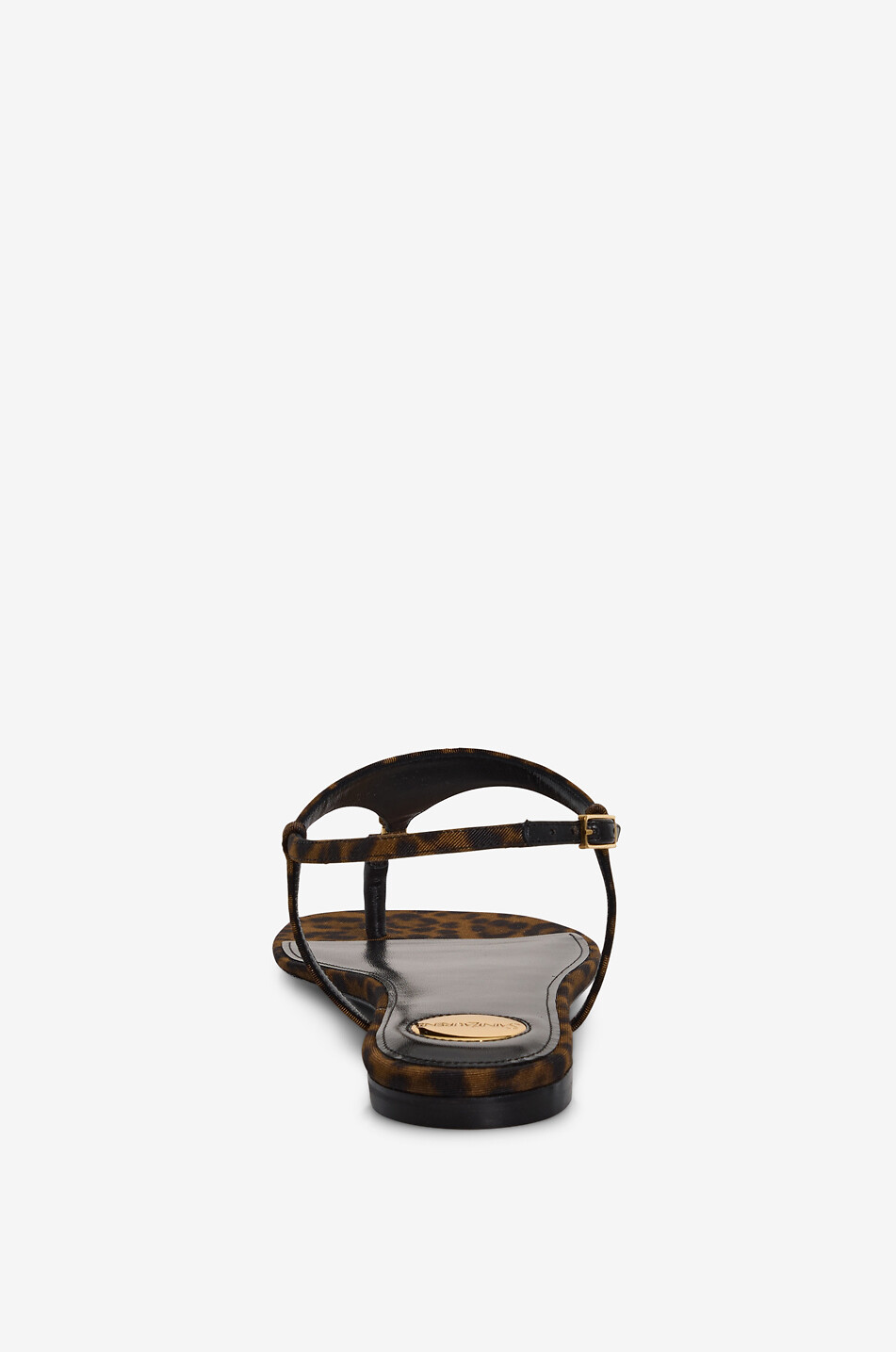 SAINT LAURENT PARIS Cassandra flat animal print sandals Women DARK BROWN 4