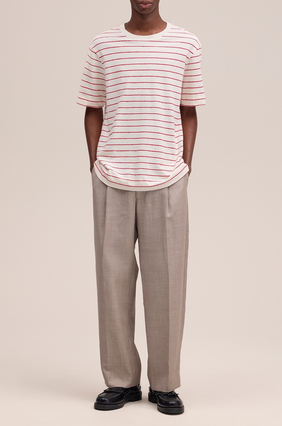 NN07 T-Shirt mit Rundhalsausschnitt gestreift aus Baumwolle Pedro Herren ROT 2