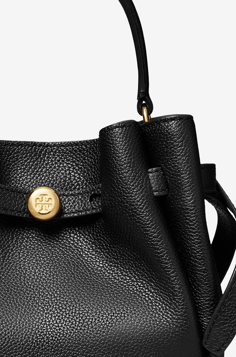 TORY BURCH Beuteltasche aus genarbtem Leder Romy Mini Bucket Damen SCHWARZ 4