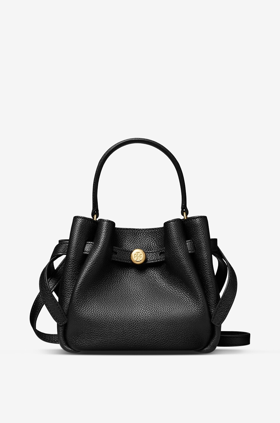 TORY BURCH Beuteltasche aus genarbtem Leder Romy Mini Bucket Damen SCHWARZ 1
