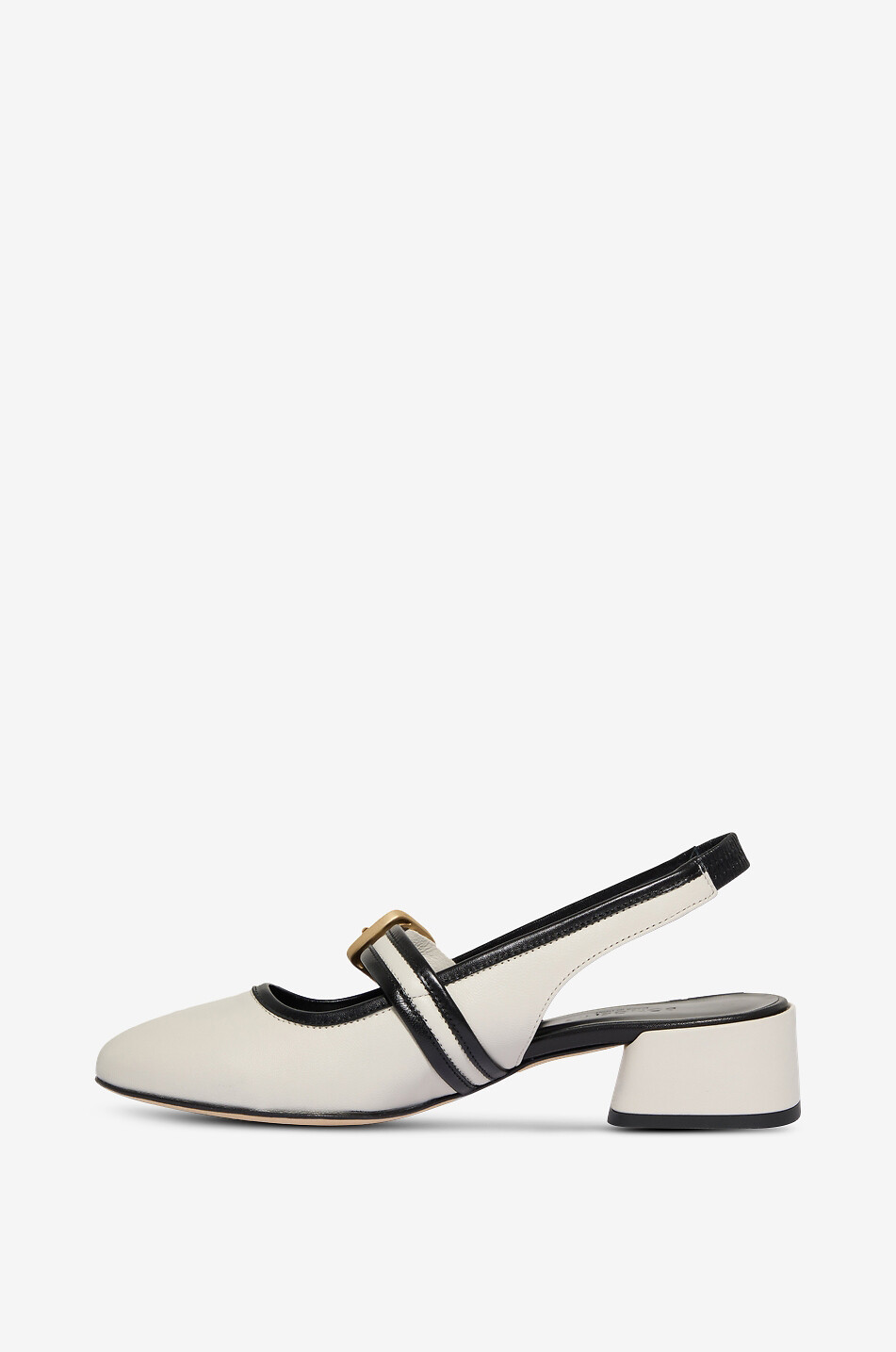 BONGENIE Amalfi leather square-heel slingback shoes Women EGGSHELL 3