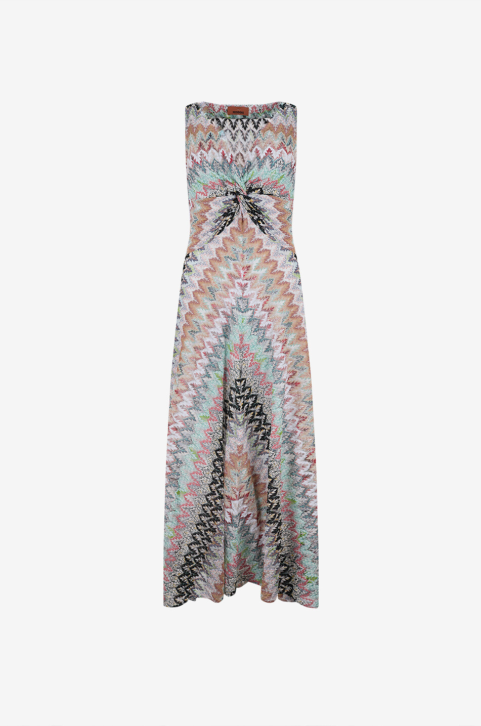 Fitted V-neck maxi dress in sequinned knit