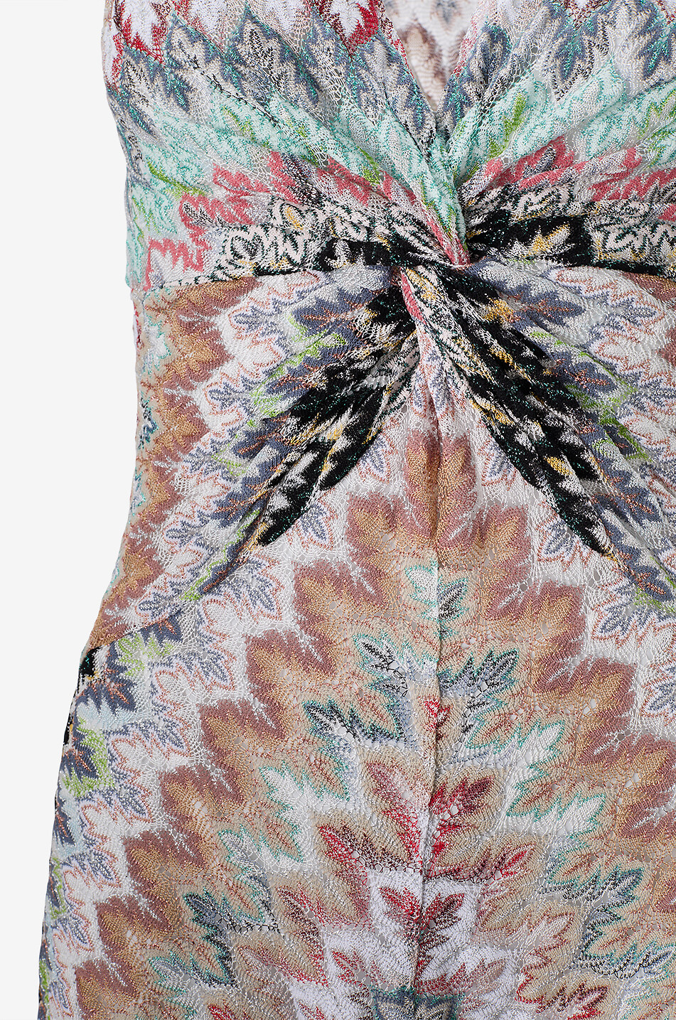 MISSONI Fitted V-neck maxi dress in sequinned knit Women MULTI COLOURED 3