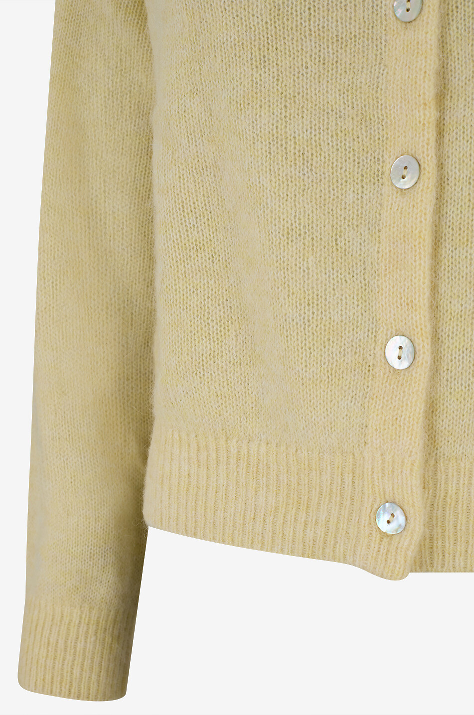 DÔEN Cardigan mit Rundhalsausschnitt aus Alpaka und Wolle Petra Damen GELB 3