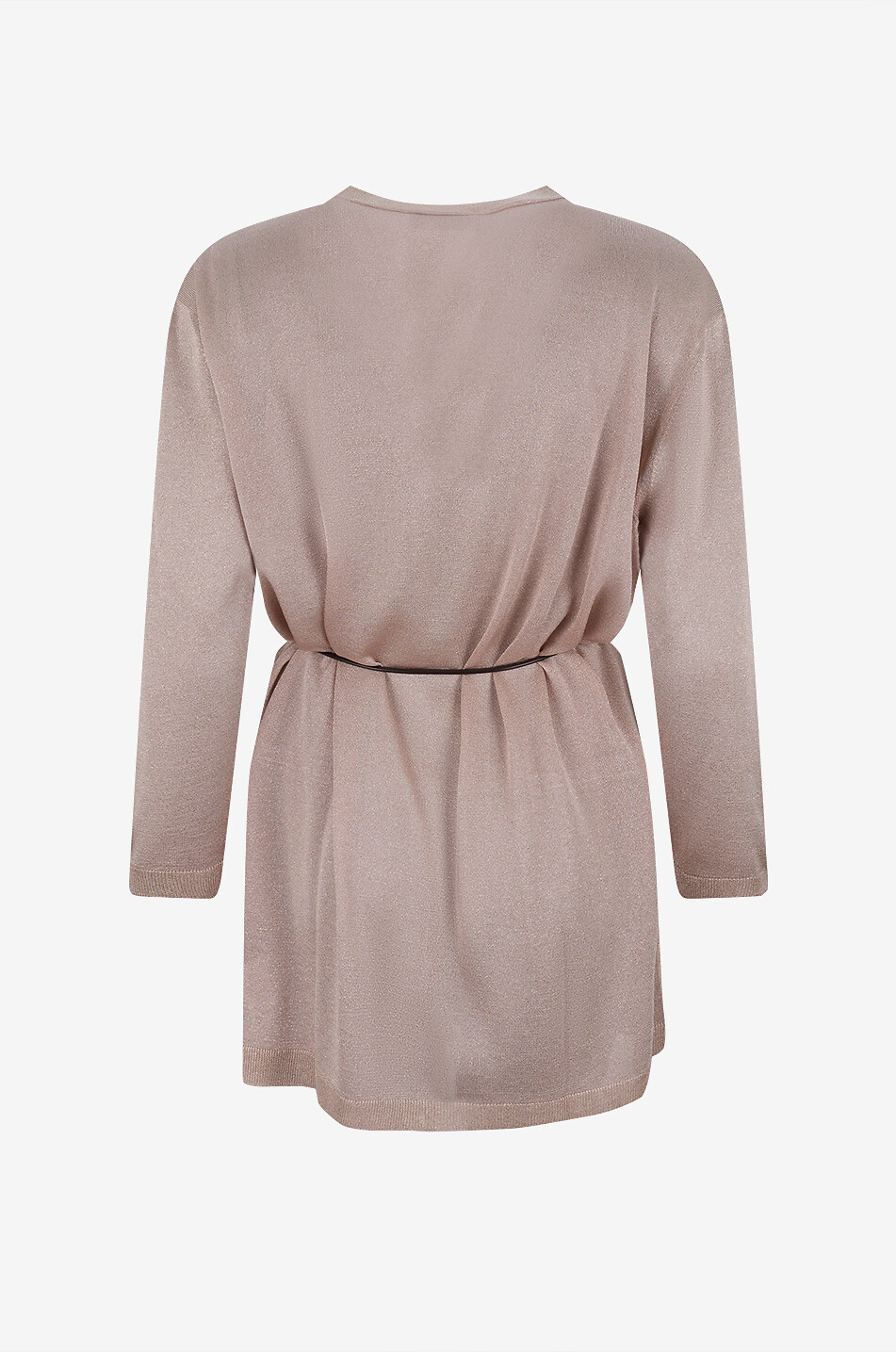 GRAN SASSO Oversized cardigan in sequinned viscose jersey Women LIGHT BROWN 2