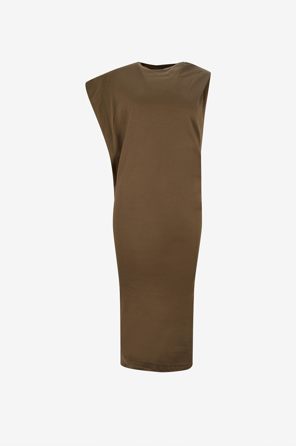 JACQUEMUS Robe midi cintrée en coton et soie La Robe Drap Femme KAKI 1