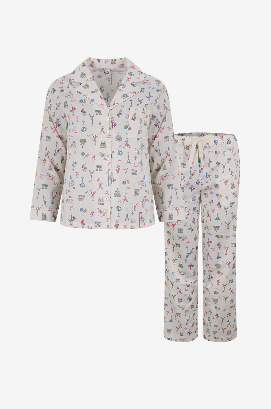 LALIDE A PARIS Nolven printed cotton satin pyjamas Women MULTI COLOURED 1