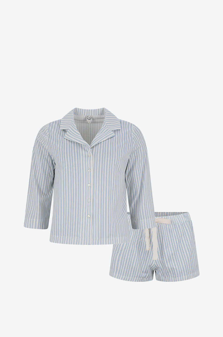 LALIDE A PARIS Pyjama short et chemise rayé en coton Brune Femme MULTICOLORE 1