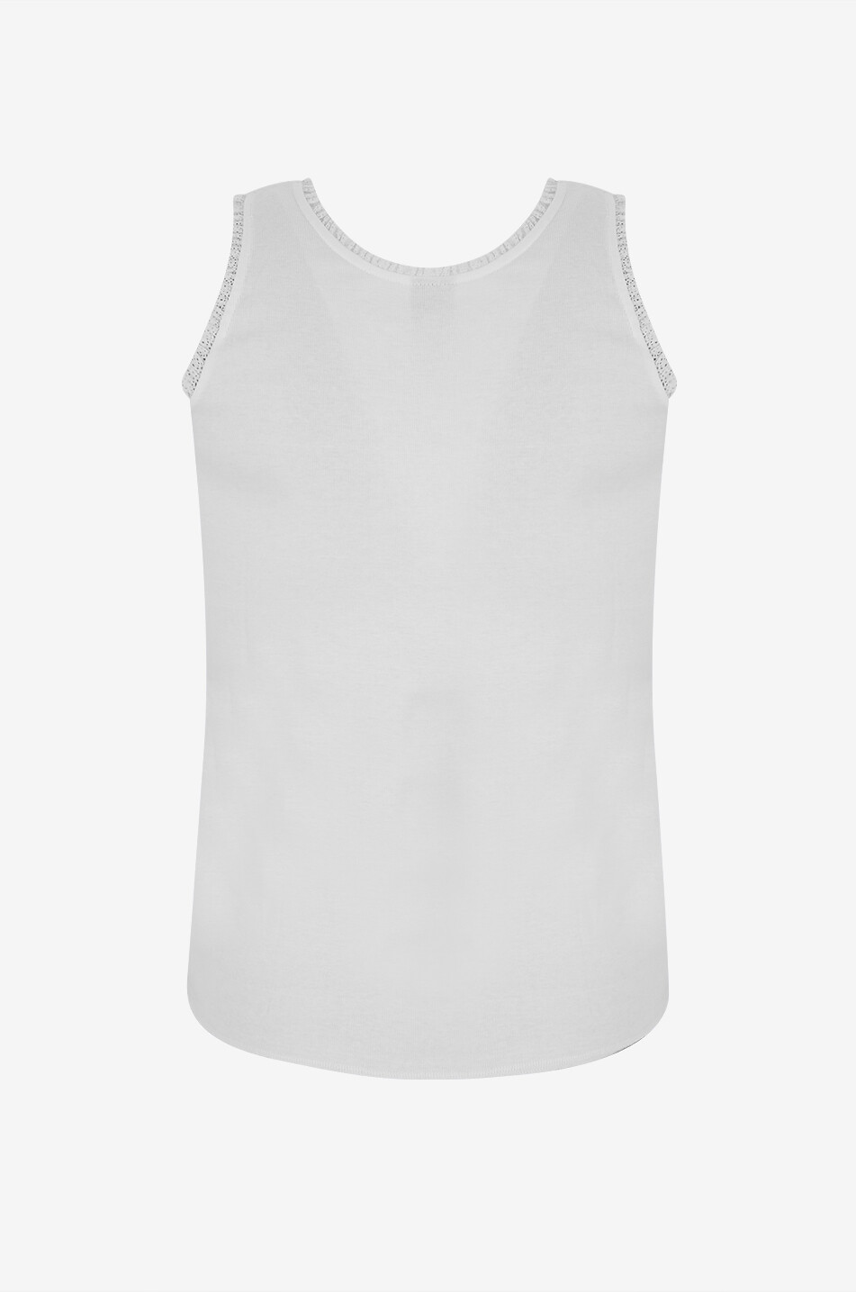 LALIDE A PARIS Top sans manches orné de dentelle en coton Sidonie Femme BLANC CASSE 2