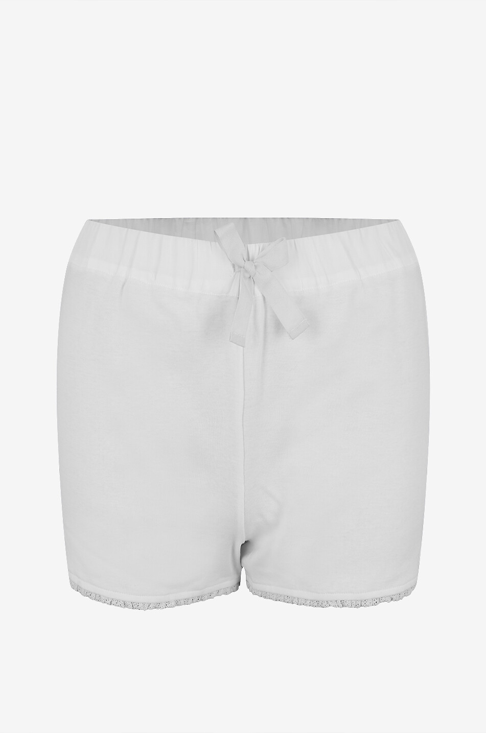 LALIDE A PARIS Short de pyjama orné de dentelle en coton Clarence Femme BLANC CASSE 1