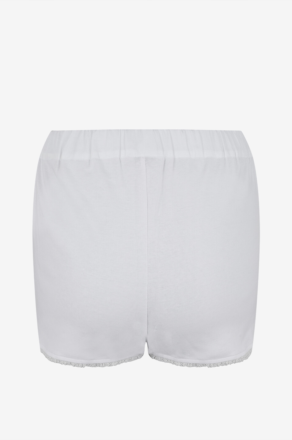 LALIDE A PARIS Short de pyjama orné de dentelle en coton Clarence Femme BLANC CASSE 2
