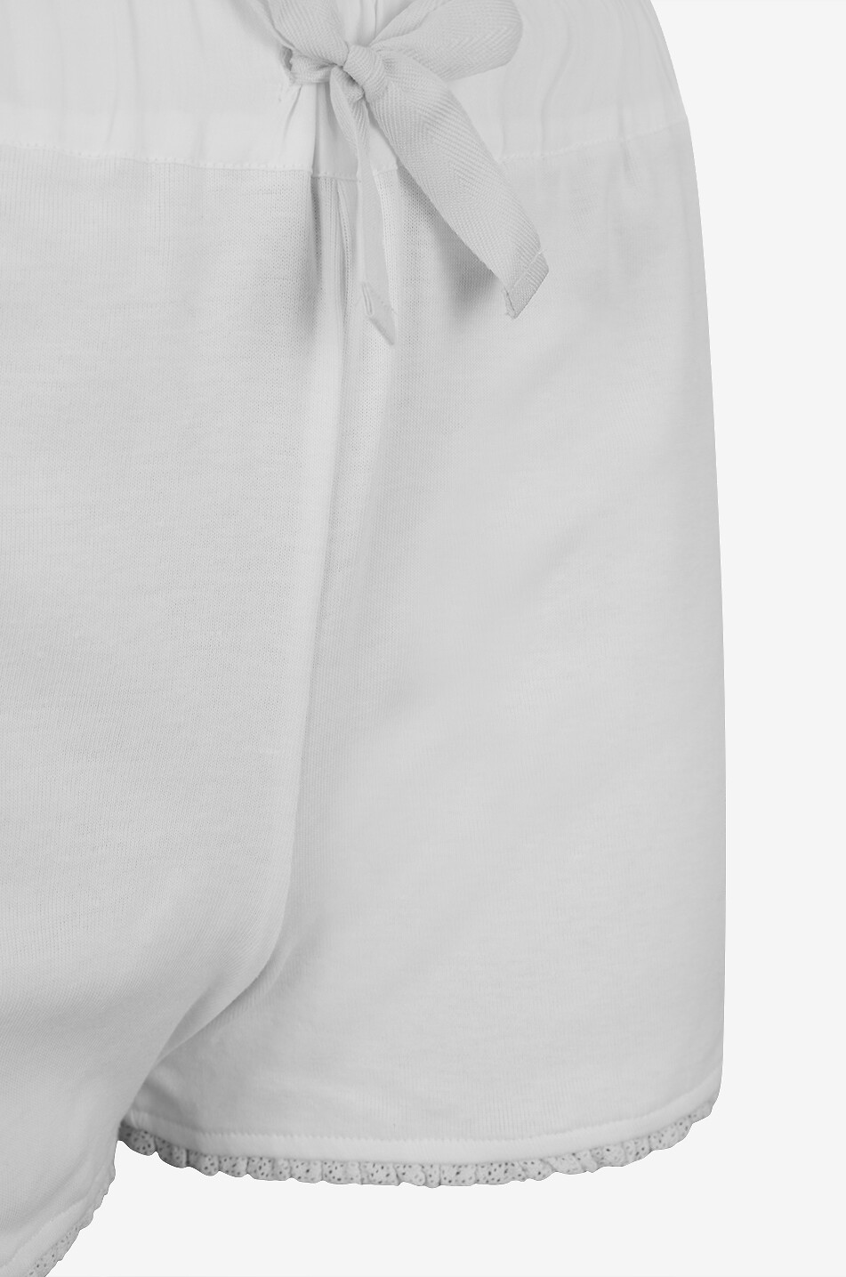 LALIDE A PARIS Short de pyjama orné de dentelle en coton Clarence Femme BLANC CASSE 3